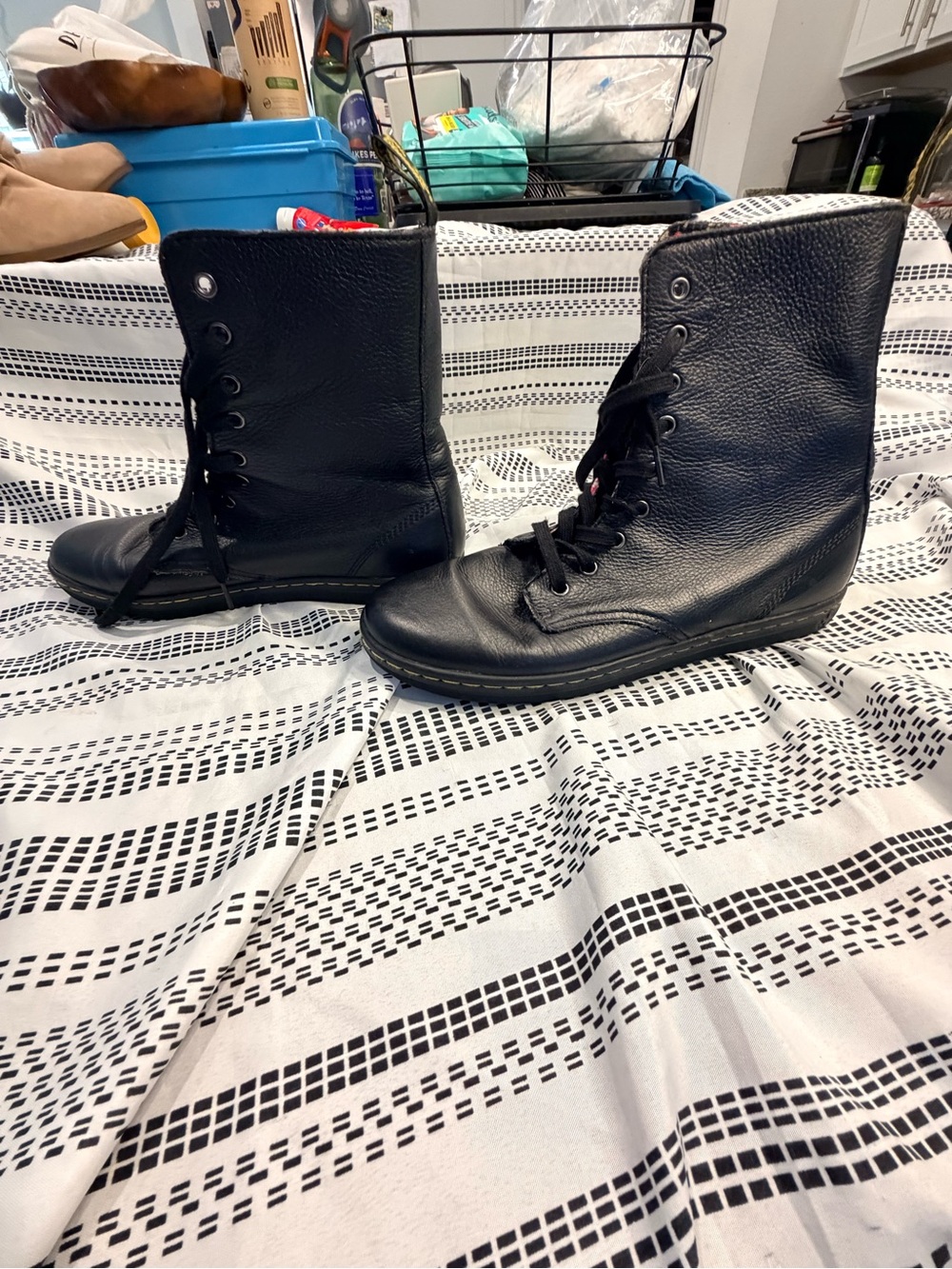 Dr. Martens Black Lace-Up Leather Combat Boots